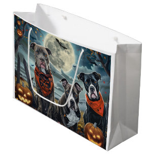 Pitbull Halloween Spooky Große Geschenktüte