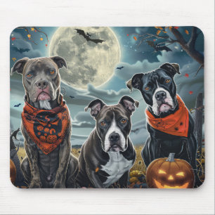 Pitbull Halloween Spooky Mousepad