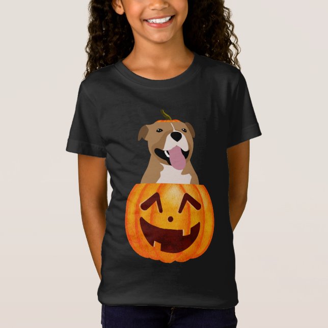 Pitbull Halloween T - Shirt (Vorderseite)