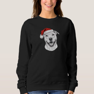 Pitbull Hand-Drawn Christmas–Custom Name Dog Gift Sweatshirt