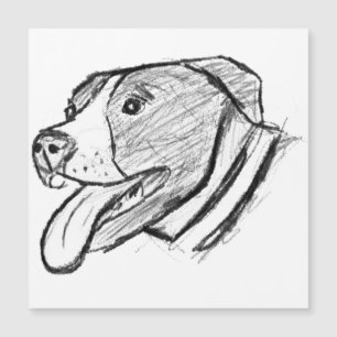 Pitbull handgezeichnetes Foto Hund Tierliebhaber Magneteinladung