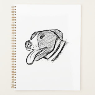 Pitbull handgezeichnetes Foto Hund Tierliebhaber Planer