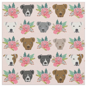 Pitbull hat rosa Flora Stoff