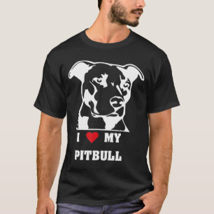 Pitbull Hund - I Liebe mein Pitbull Hund T-Shirt