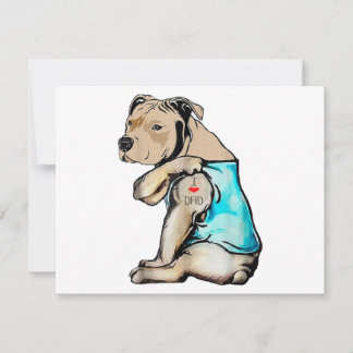 Pitbull Hund I Liebe Vater Tattoo Funny Family