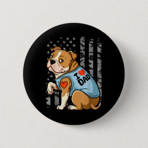 Pitbull Hund I Liebe Vater Tattoo Funny Family _1 Button