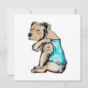 Pitbull Hund I Liebe Vater Tattoo Funny Family Dankeskarte