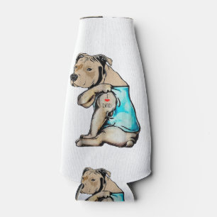 Pitbull Hund I Liebe Vater Tattoo Funny Family Flaschenkühler