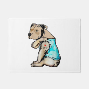 Pitbull Hund I Liebe Vater Tattoo Funny Family Fußmatte