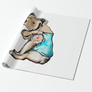 Pitbull Hund I Liebe Vater Tattoo Funny Family Geschenkpapier