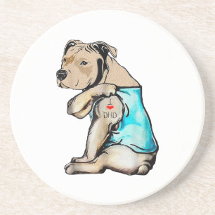 Pitbull Hund I Liebe Vater Tattoo Funny Family Getränkeuntersetzer