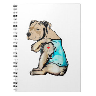 Pitbull Hund I Liebe Vater Tattoo Funny Family Notizblock