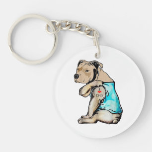 Pitbull Hund I Liebe Vater Tattoo Funny Family Schlüsselanhänger