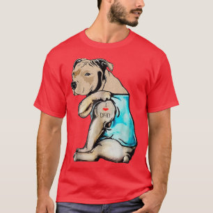 Pitbull Hund I Liebe Vater Tattoo Funny Family T-Shirt