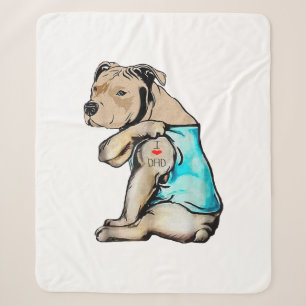 Pitbull-Hund Ich liebe Papa-Tattoo Lustige Familie Sherpadecke