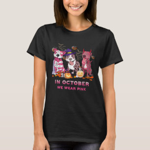 Pitbull Hund im Oktober tragen wir rosa Niedlichen T-Shirt