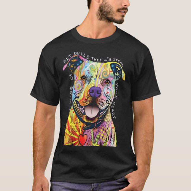 Pitbull Hund liebt I Liebe Pitbull T-Shirt (Vorderseite)