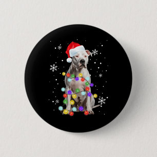 Pitbull Hund Merry Dogmas Weihnachtsfeiertag Button