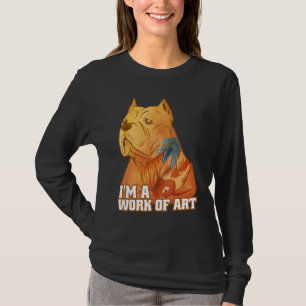 Pitbull Hund mit Koi Carp Tattoo bin ich ein Werk  T-Shirt