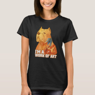 Pitbull Hund mit Koi Karpfen Tattoo bin ich ein We T-Shirt