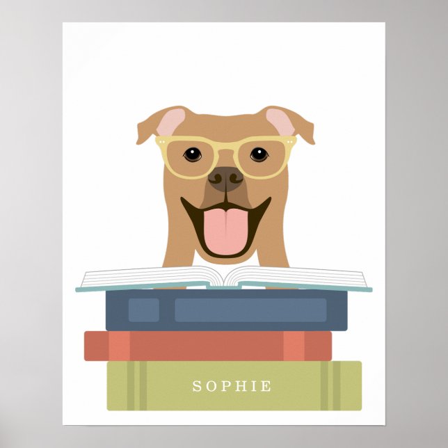 Pitbull-Hund personalisierter Druck Poster (Vorne)