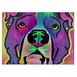 Pitbull-Hund Pop Art  Schneidebrett