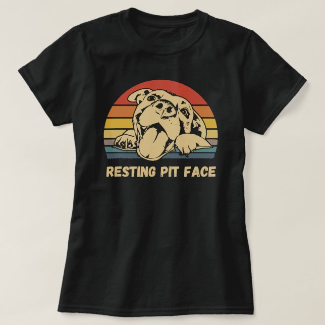 Pitbull Hund Ruhekasten Seite I Liebe mein Pit Ret T-Shirt (Design vorne)