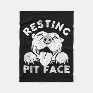 Pitbull-Hund ruht Pit-Gesicht sarkastischer Humor Fleecedecke