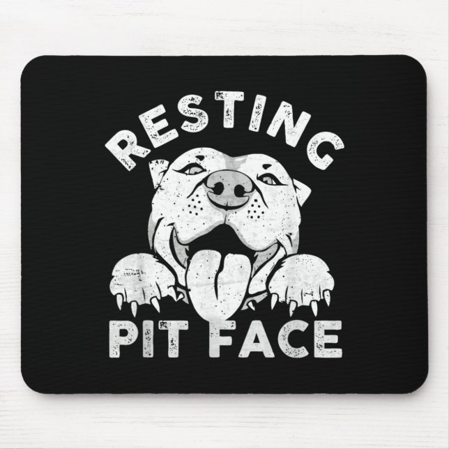 Pitbull-Hund ruht Pit-Gesicht sarkastischer Humor Mousepad (Vorne)