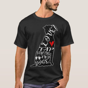 Pitbull Hund Silhouette I Liebe Steche Tanzen und T-Shirt