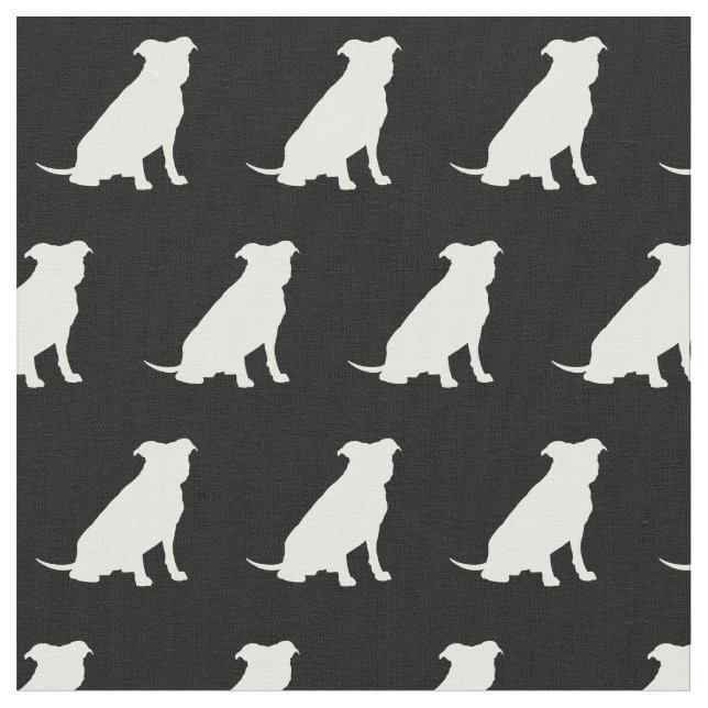 Pitbull Hund Silhouette Pit Bull Stoff (Nahaufnahme)