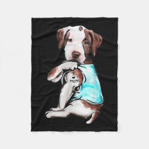 Pitbull Hund Tattoo I Liebe Mama Mütter Tag Lover Fleecedecke