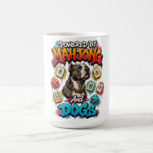 Pitbull-Hund und Mahjong-Fliesen Street Art Kaffeetasse