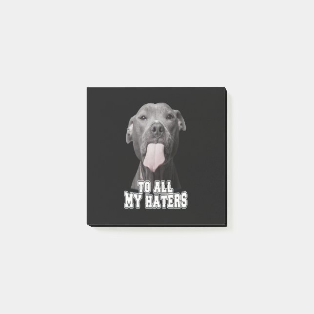 Pitbull Hund zu all meinen Hasen Post-it Klebezettel (Vorderseite)