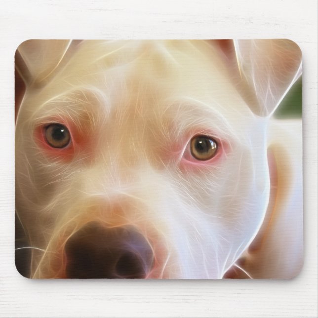 Pitbull Hündchen mustert Kunst-Fotografie Mousepad (Vorne)