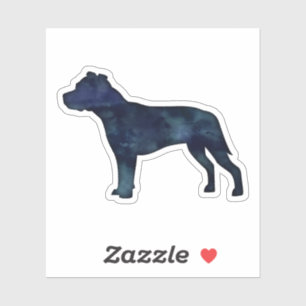 Pitbull Hunde Silhouette Schwarzes Wasser Aufkleber
