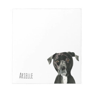Pitbull-HundeAquarell   addieren Ihren Namen Notizblock