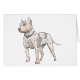 Pitbull-HundeAquarell-Skizze-Karte