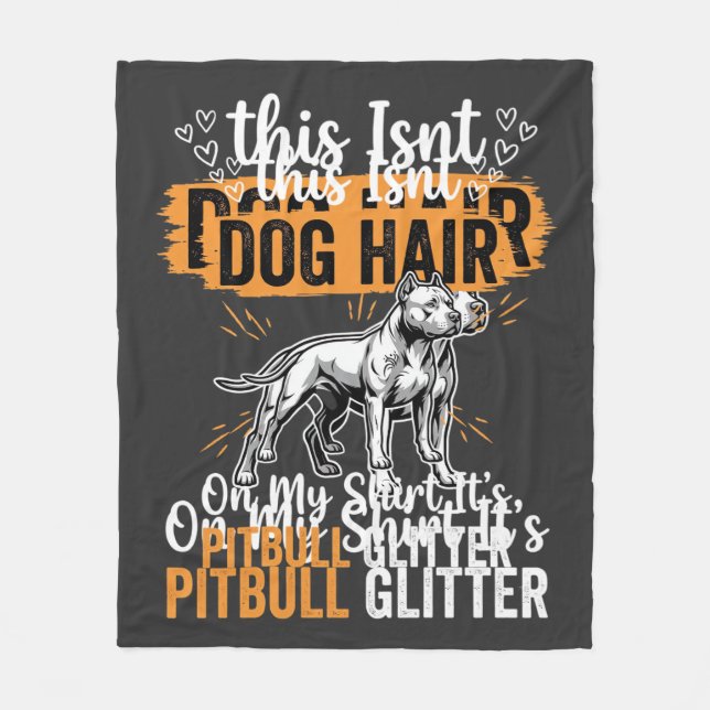 Pitbull-Hundehaar Glitter Lustiger Hund Fleecedecke (Vorderseite)