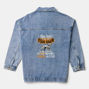 Pitbull-Hundehaar Glitter Lustiger Hund Jeansjacke