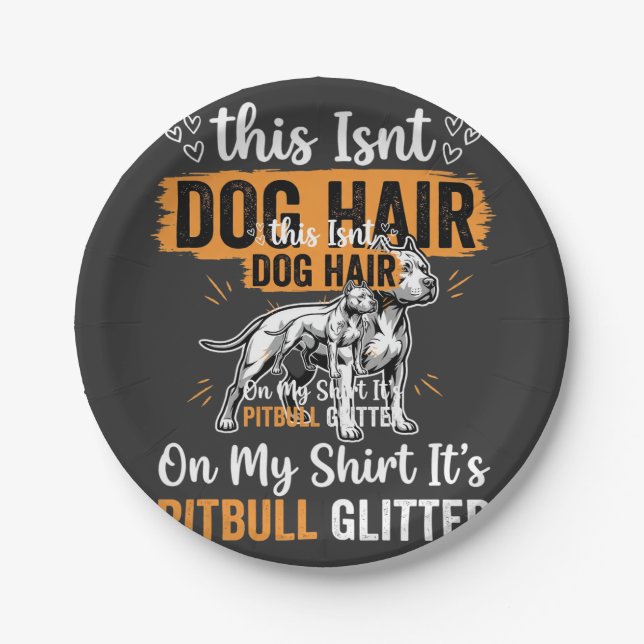 Pitbull-Hundehaar Glitter Lustiger Hund Pappteller (Vorderseite)