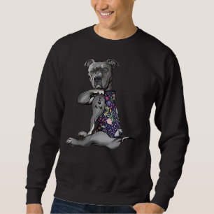 Pitbull I Liebe Mama Funny Pitbull Tattooid Sweatshirt