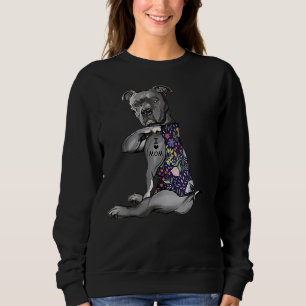 Pitbull I Liebe Mama Funny Pitbull Tattooid Sweatshirt