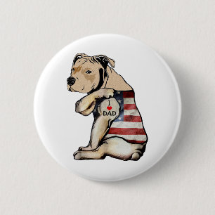 Pitbull I Liebe Vater Tattoo Vathers Day Button