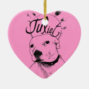Pitbull Illustration Keramikornament