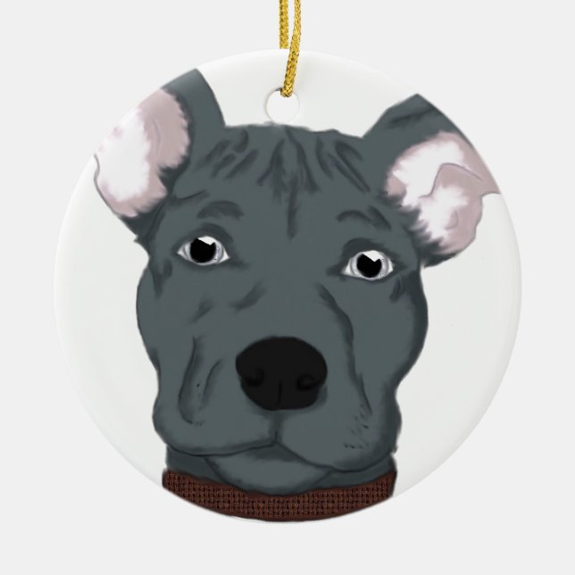 Pitbull Keramikornament (Vorne)
