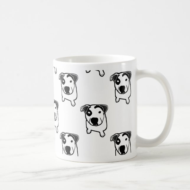 Pitbull-Knochen-Grafik Kaffeetasse (Rechts)
