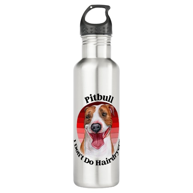 Pitbull-komisches Zitat Edelstahlflasche (Vorderseite)