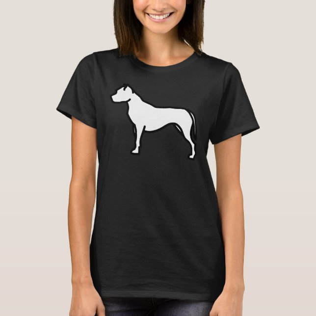 Pitbull-Kontur T-Shirt (Vorderseite)