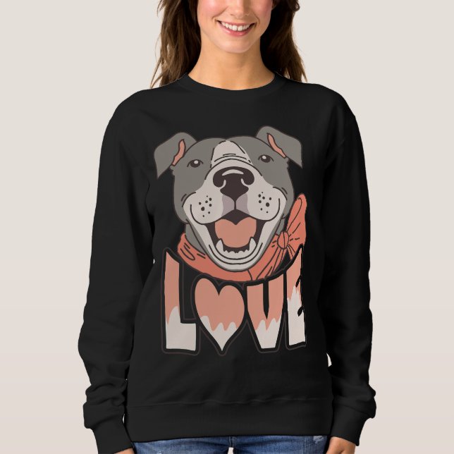 Pitbull-Liebe Angepasst Sweatshirt (Vorderseite)
